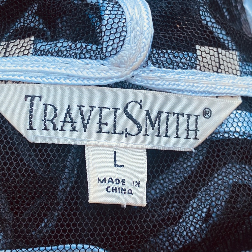 🌹HP🌹Travel Smith Woman’s Sheer Black Bolero Jacket with White Swirl Appliqués - Picture 12 of 14